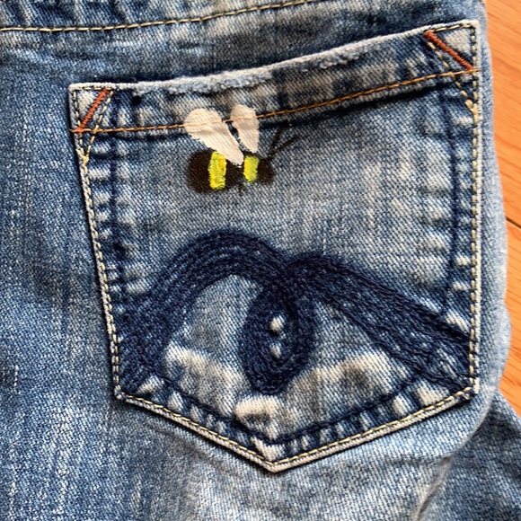 Vintage Mavi bootcut jeans - hand painted - Picture 4 of 5
